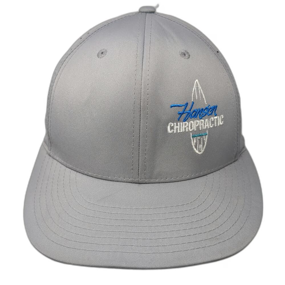 Richardson Baseball Cap Gray M Hansen Chiropractic Perforated Stretch Fit Hat